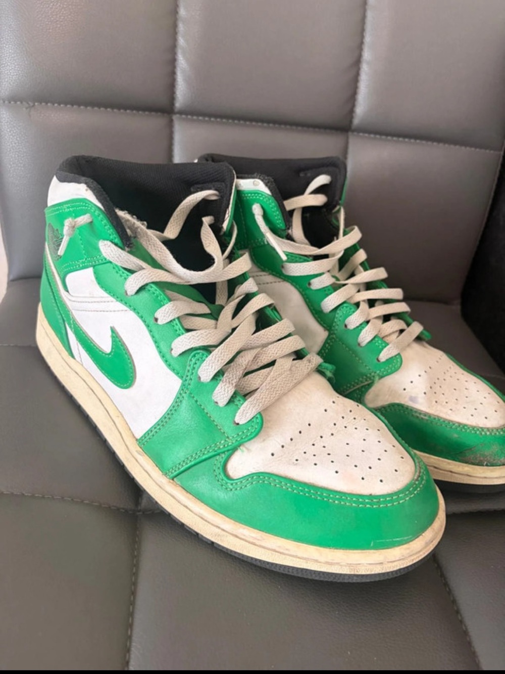 Nike Air Jordan 1 Mid in the "Lucky Green" men’s size 11